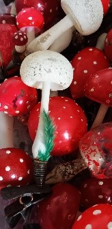 Lauscha-Baumschmuck Pilze